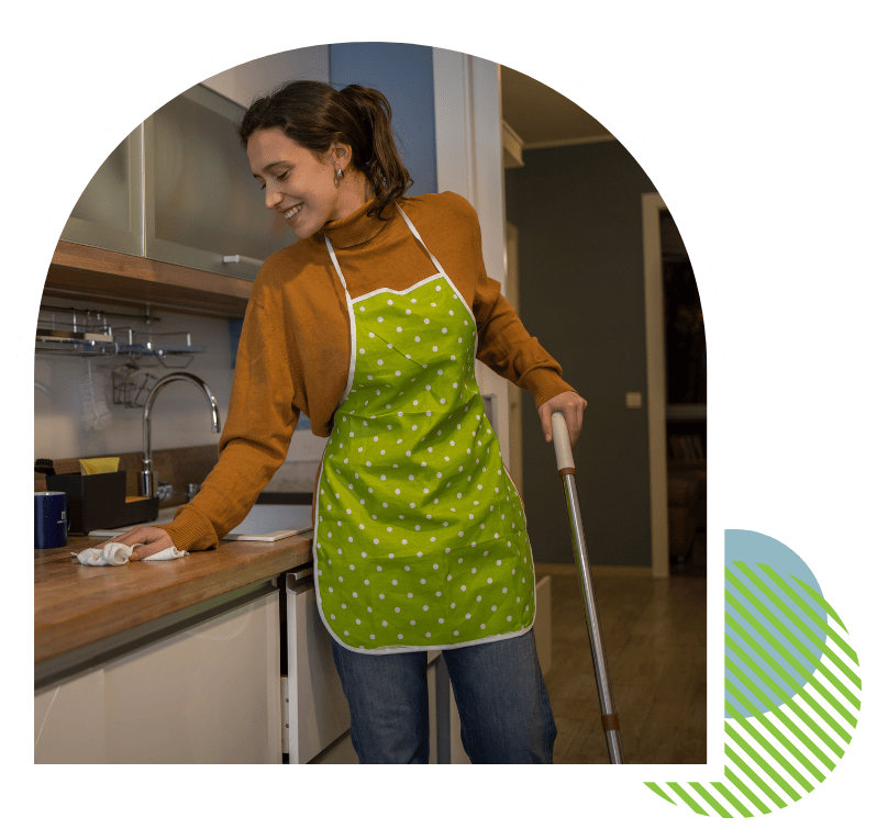 Caregiver providing homemaking and cleaning support at home in Putnam County, FL