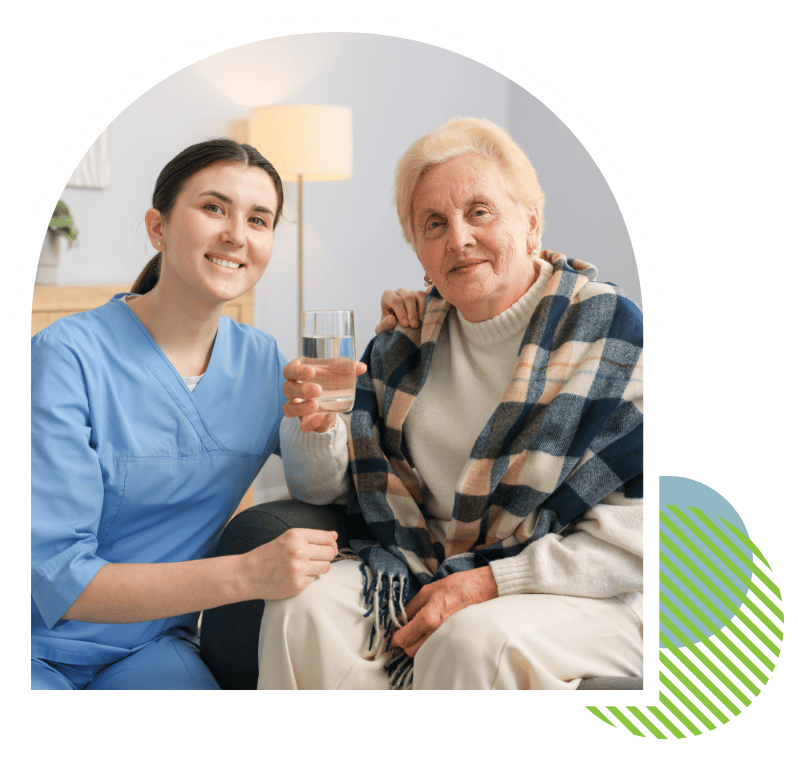 Caregiver providing short-term respite care support to a senior woman in Putnam County, FL